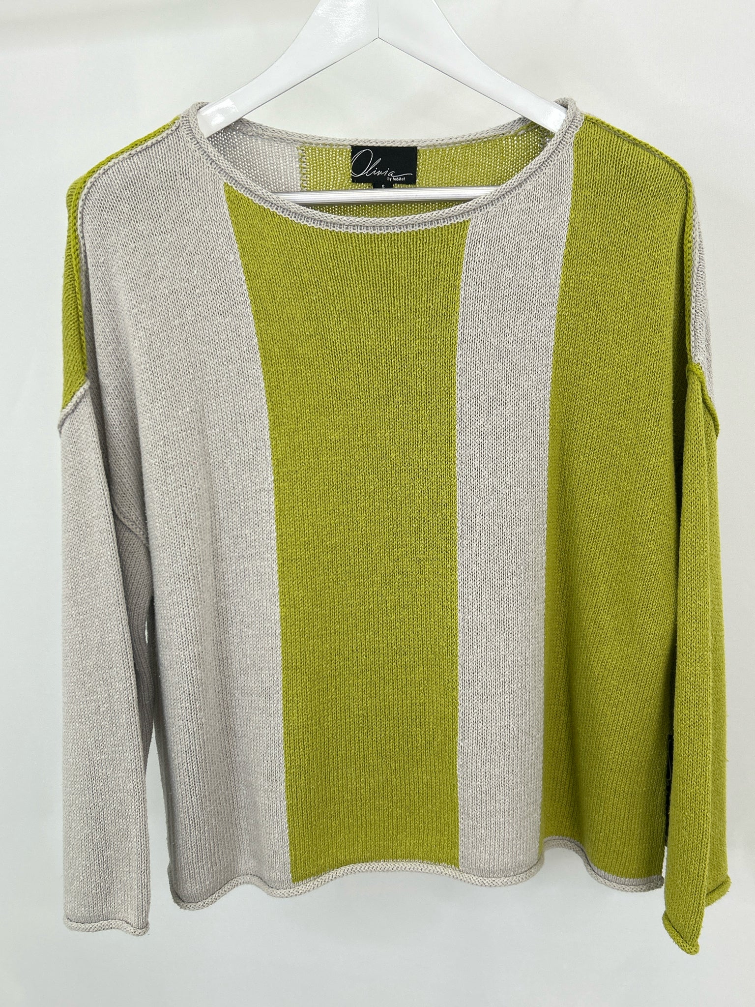 OLIVIA BY HABITAT CLOTHES Size S Green and Gray Women Sweater