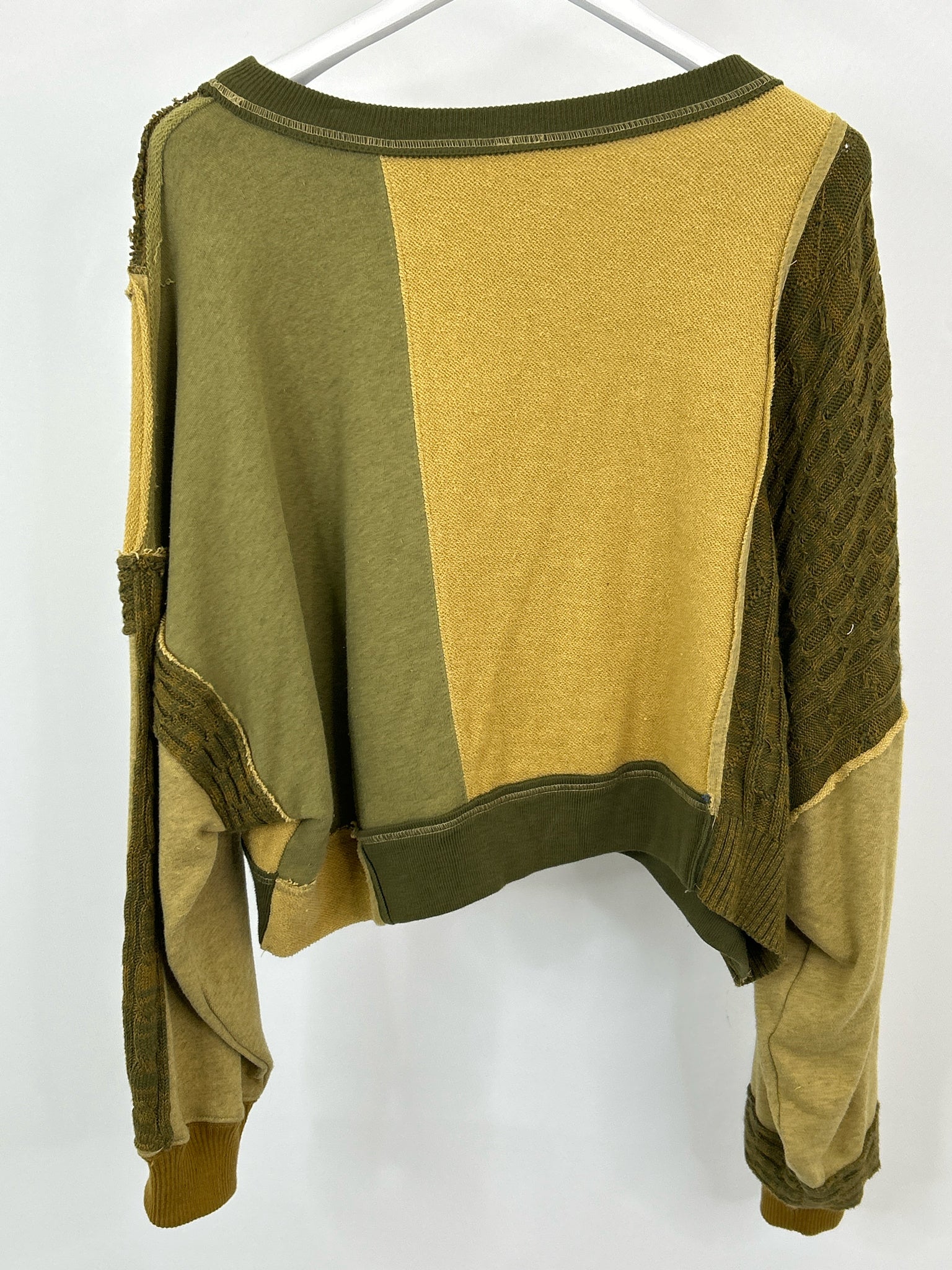 FREE PEOPLE Size M Green Print Women Sweater