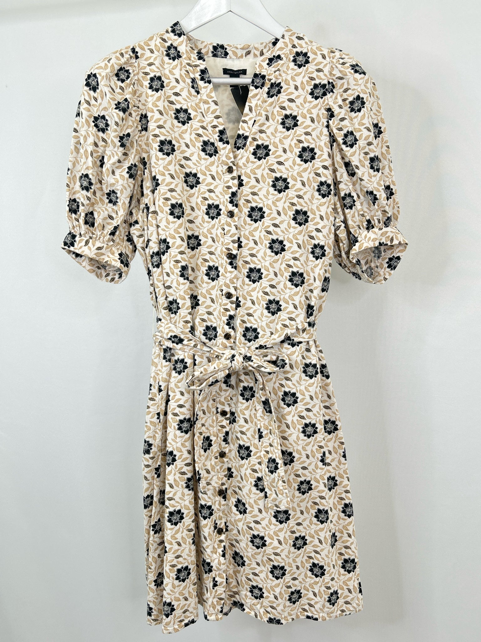 ANN TAYLOR Size S Beige & Black Women Dress