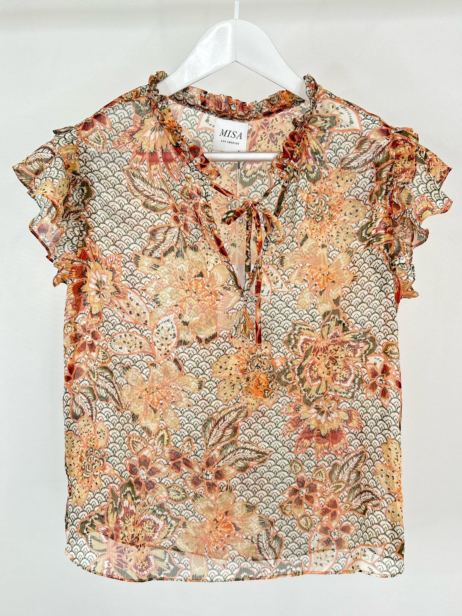 MISA Size XS Orange Print Women Top