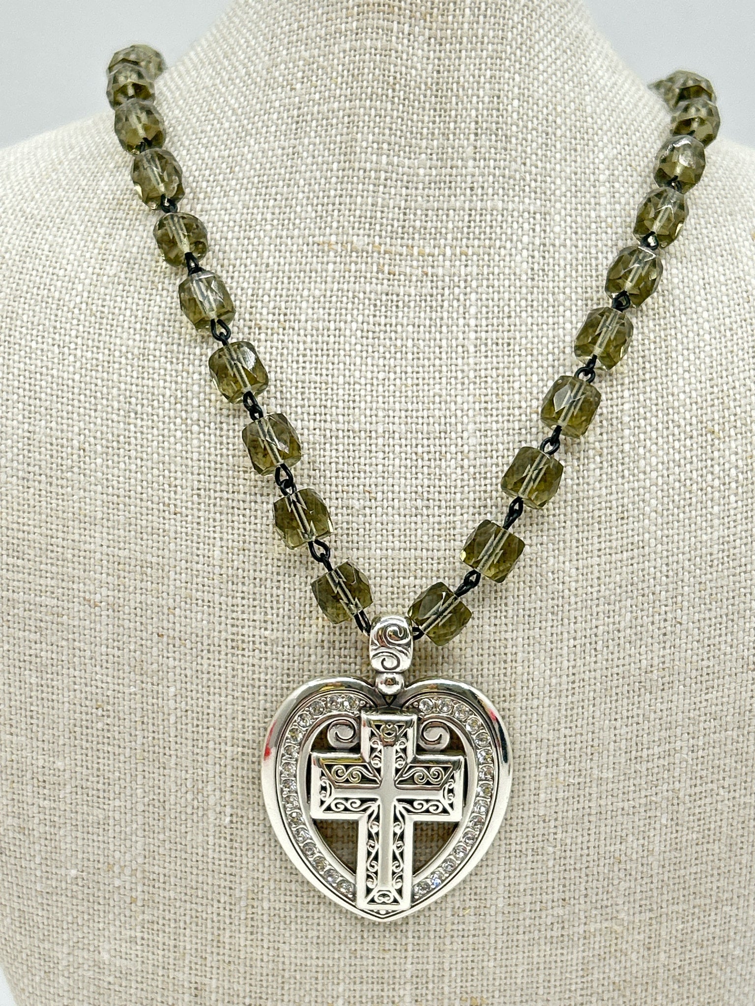BRIGHTON GREEN AND SILVER Necklace NWT