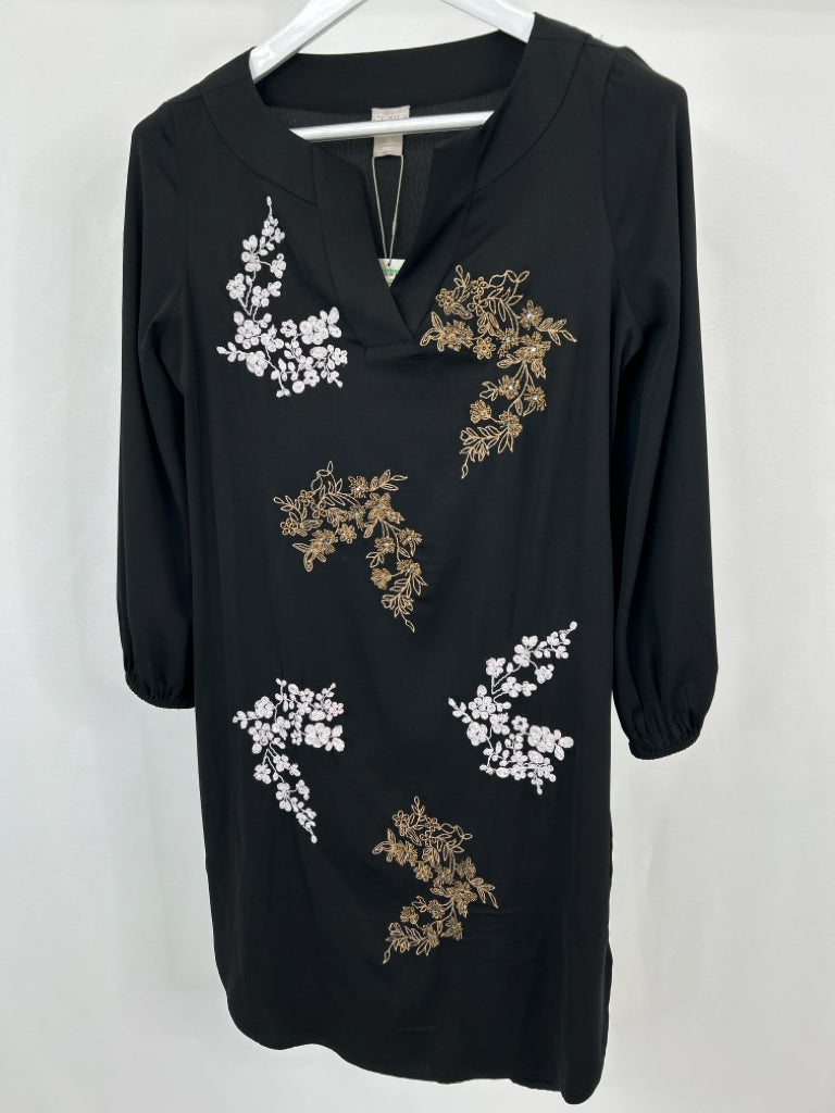 CHICO'S Black Label NWT Women Size 4 Black Tunic