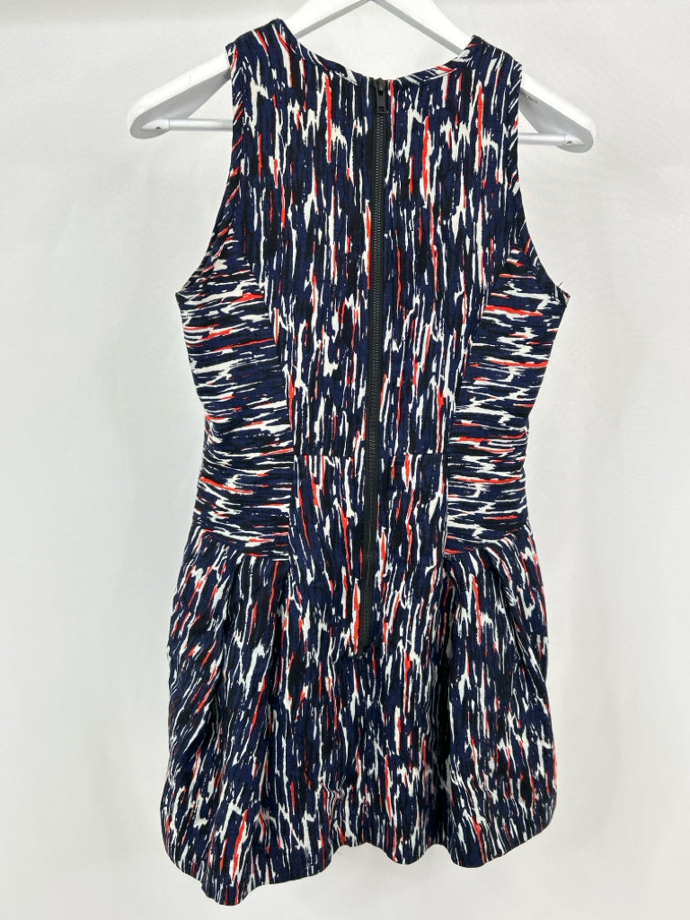 MILLY Women Size 6 Navy Print Dress