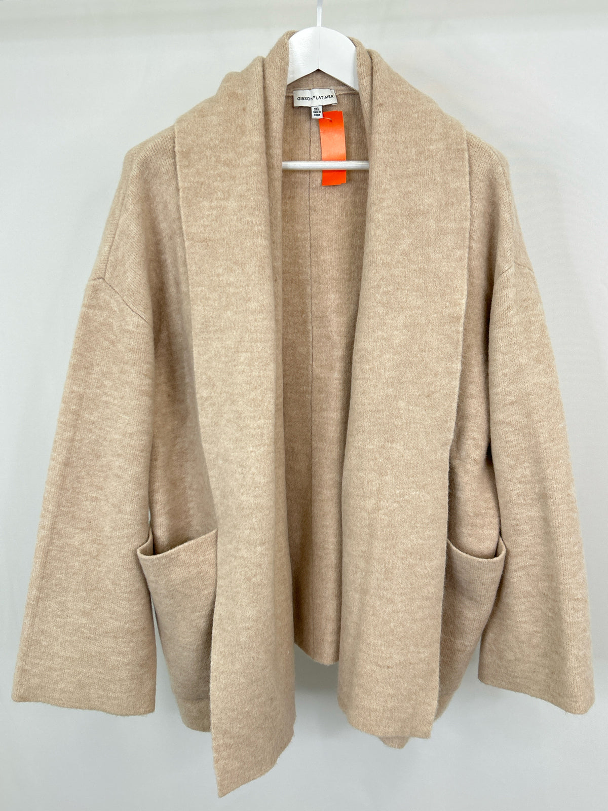 GIBSON LATIMER Size XXL Beige Women Cardigan