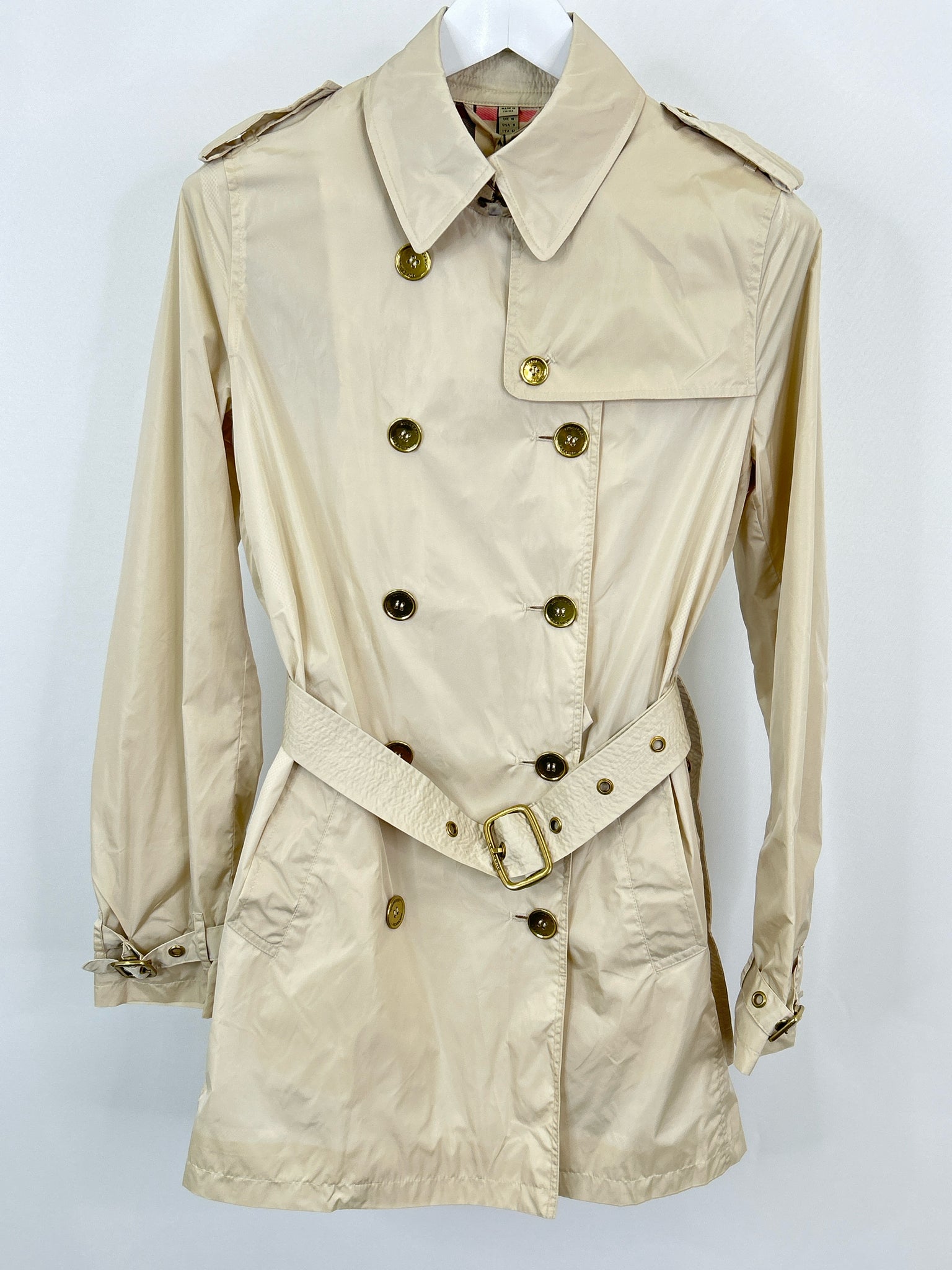 BURBERRY NWT Size 8 KHAKI Women Trench Coat