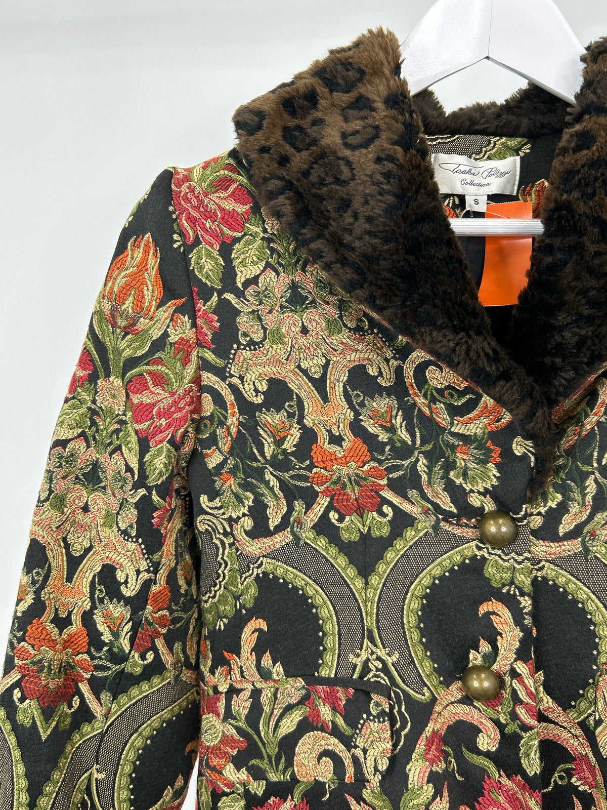 TASHA POLIZZI Size S Green Floral Women Jacket NWT