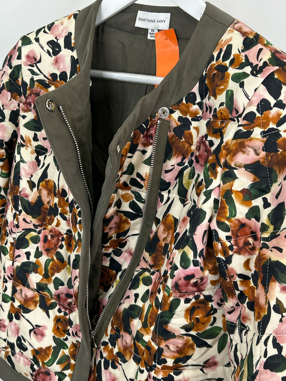 Something Navy Size XS BEIGE FLORAL Women Jacket