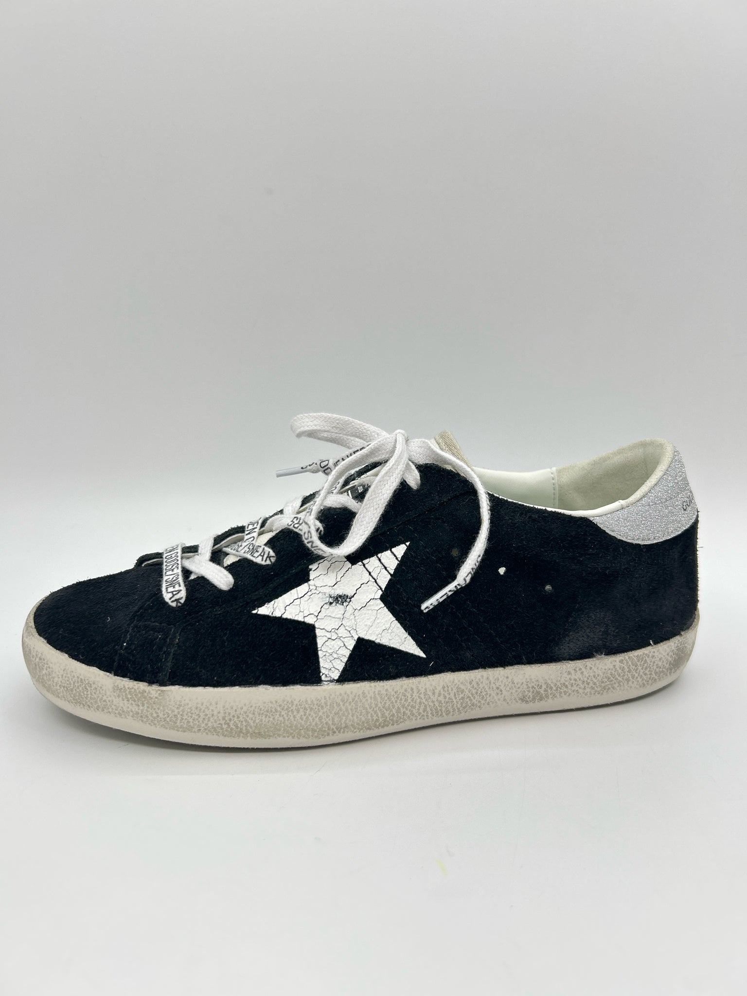GOLDEN GOOSE Size 39/9 Black and White Women Sneakers