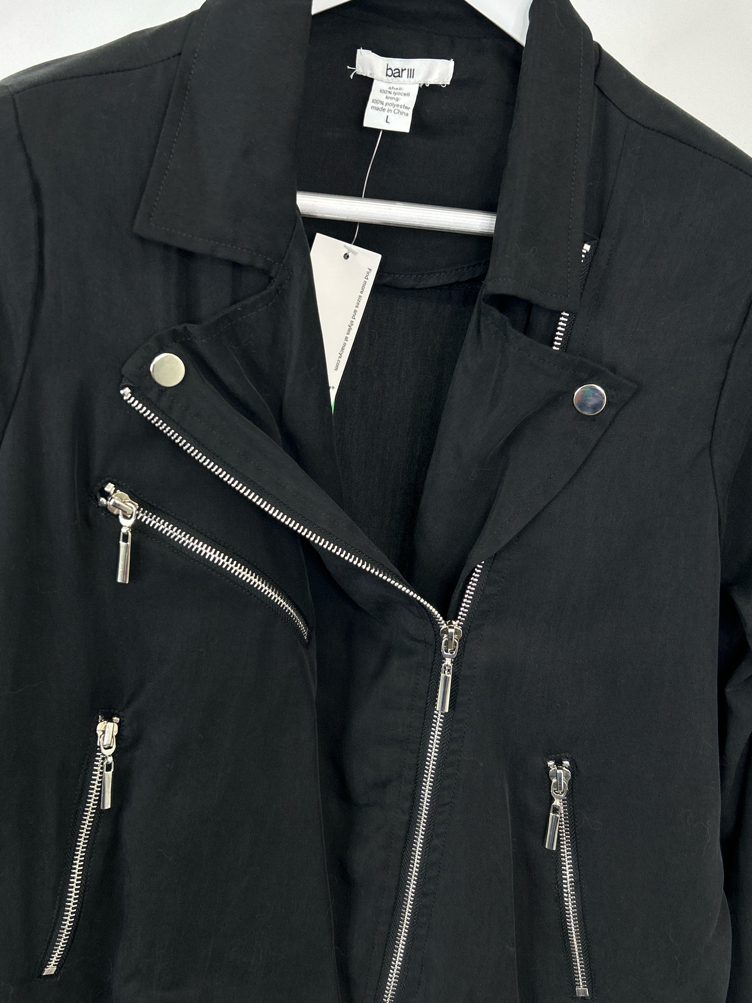 Bar III Size L Black Women Jacket