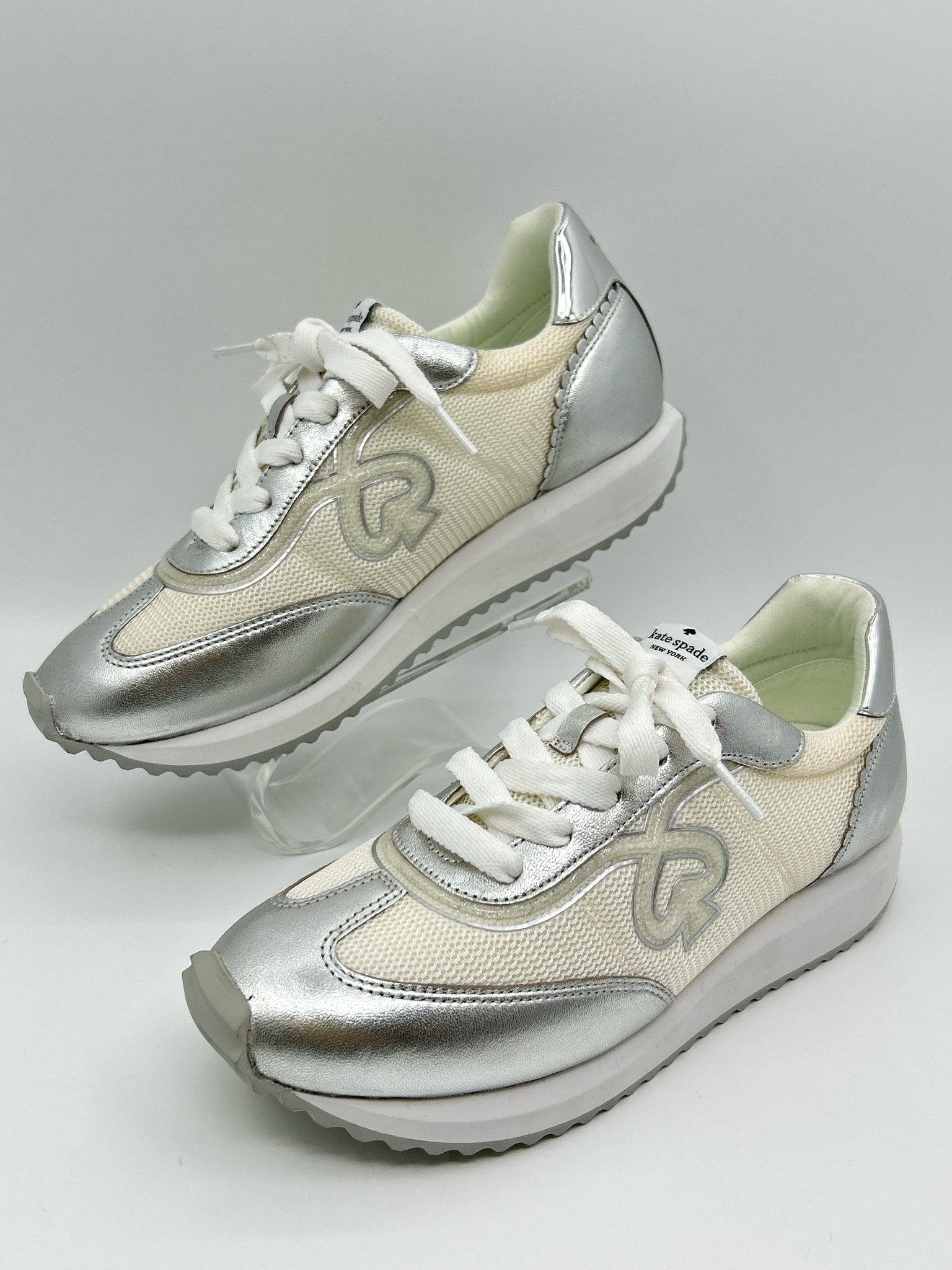 KATE SPADE Size 9.5B Cream and Metallic Women Sneakers