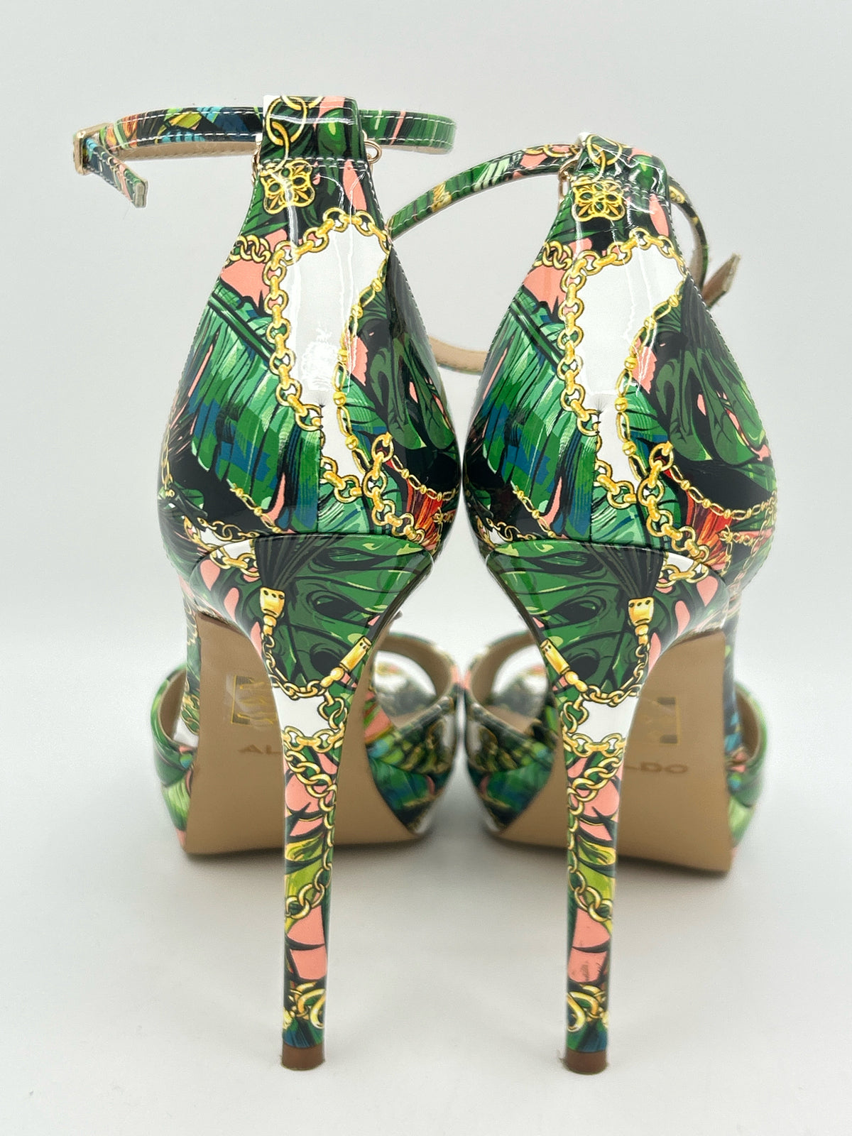 ALDO Size 11 Green Print Women Sandal
