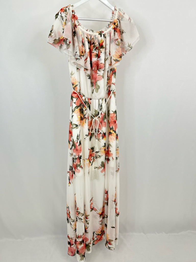 White House Black Market Size M White Floral Women's Dress