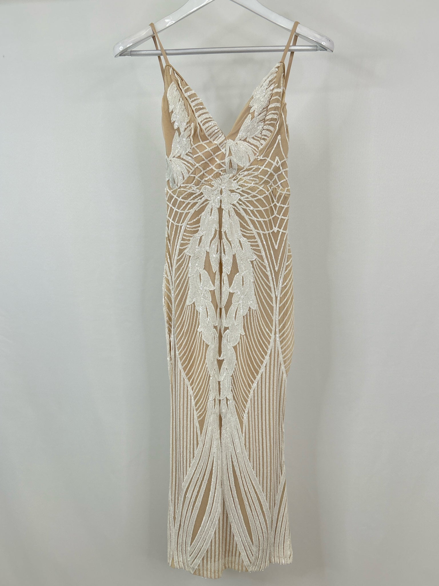Olia Size S Nude and White Women Dress