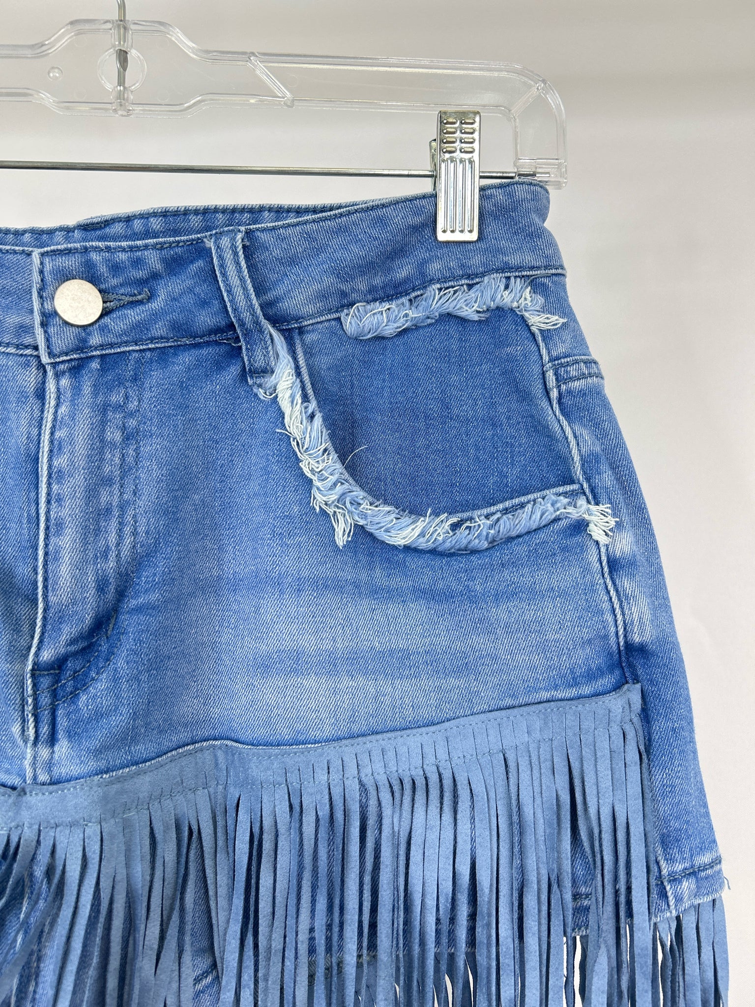 Oyrosy Size L BLUE DENIM Women Shorts