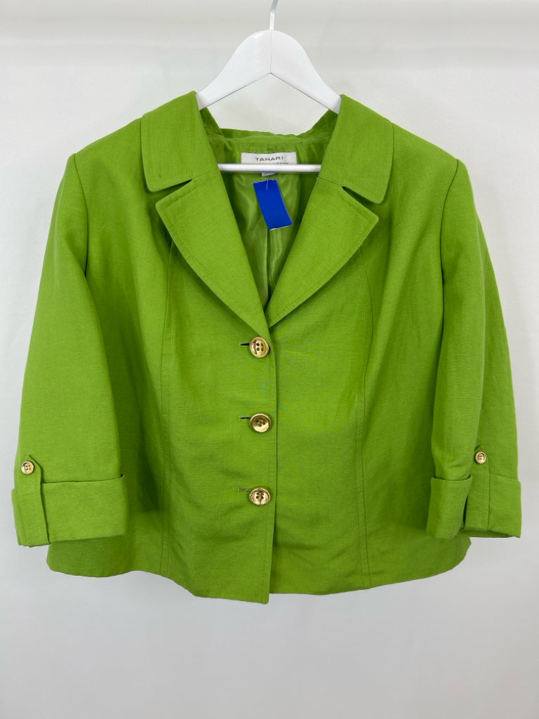 TAHARI Size 18W Lime Green Women's Blazer