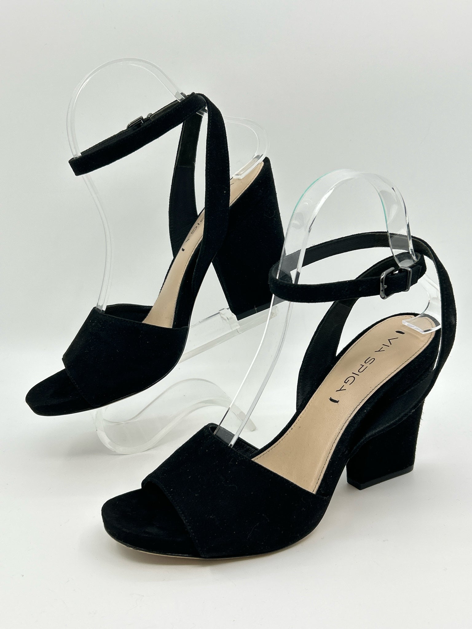 VIA SPIGA Size 8M Black Women Sandal