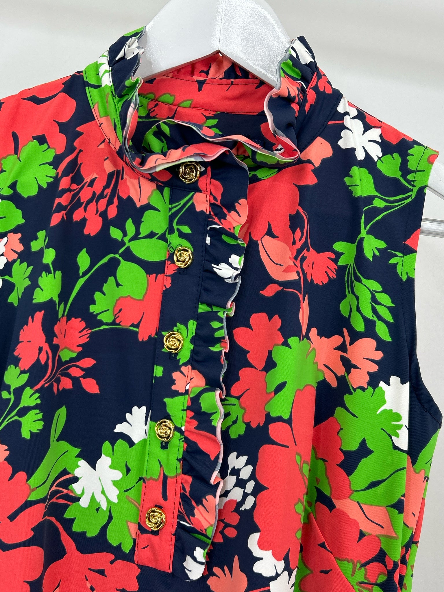 KATHERINE WAY Size M NAVY AND GREEN Women Dress