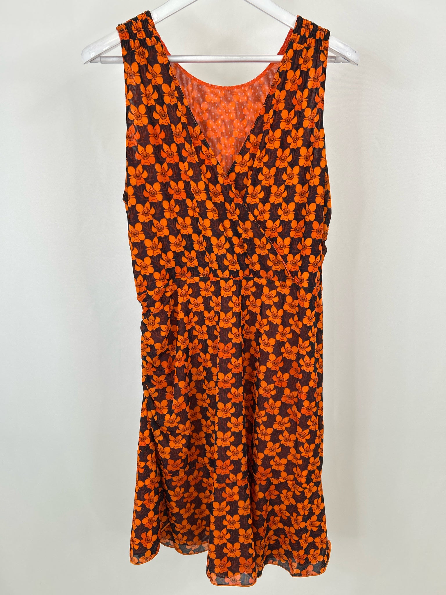 CABI Size L Orange Print Women Dress