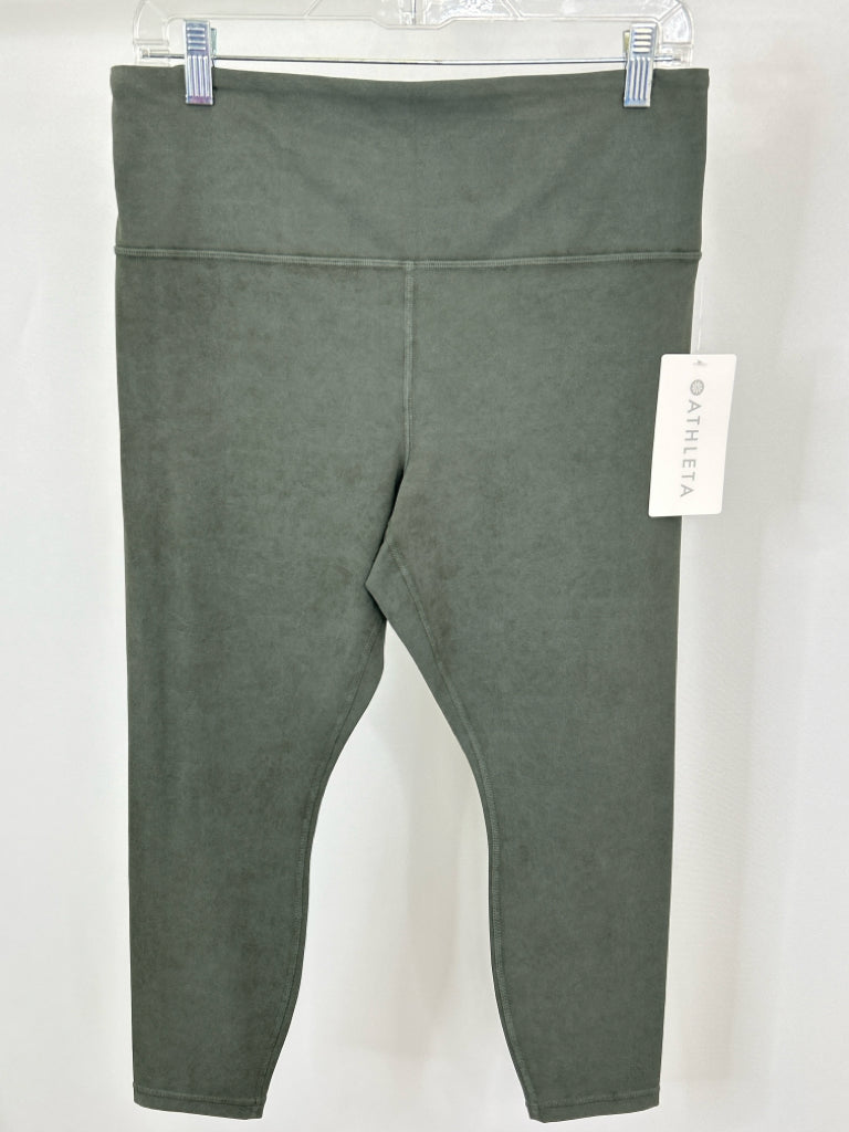 ATHLETA Women Size L Olive Green Workout Pant NWT