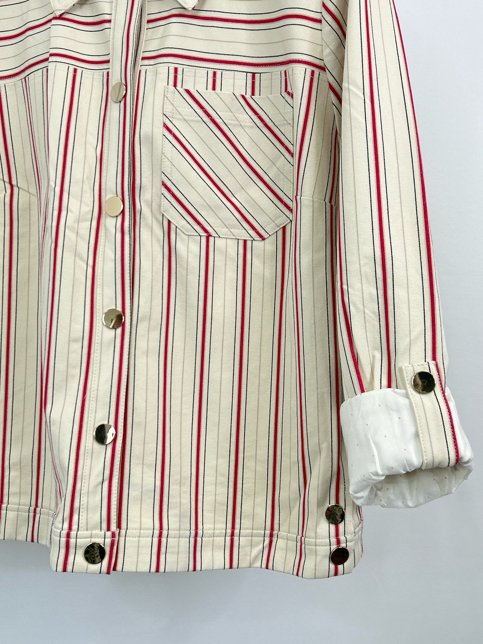 CHICO'S Size 16/18 CREAM AND RED Women Jacket