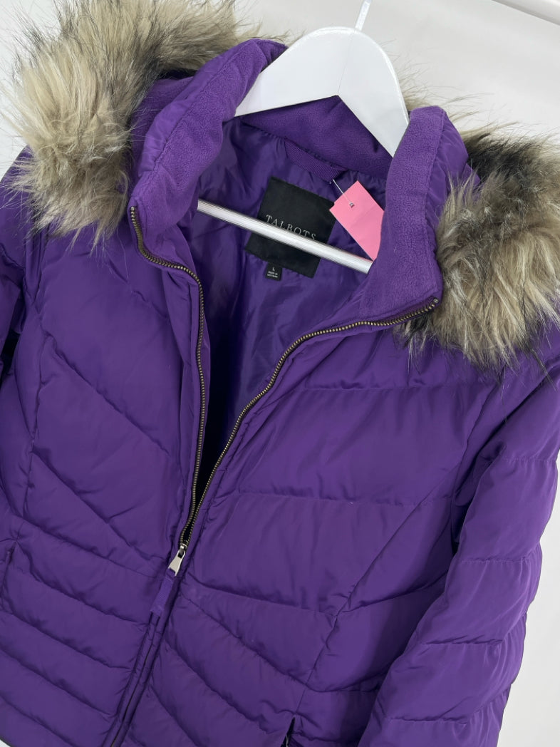 TALBOTS Women Size L Purple Coat