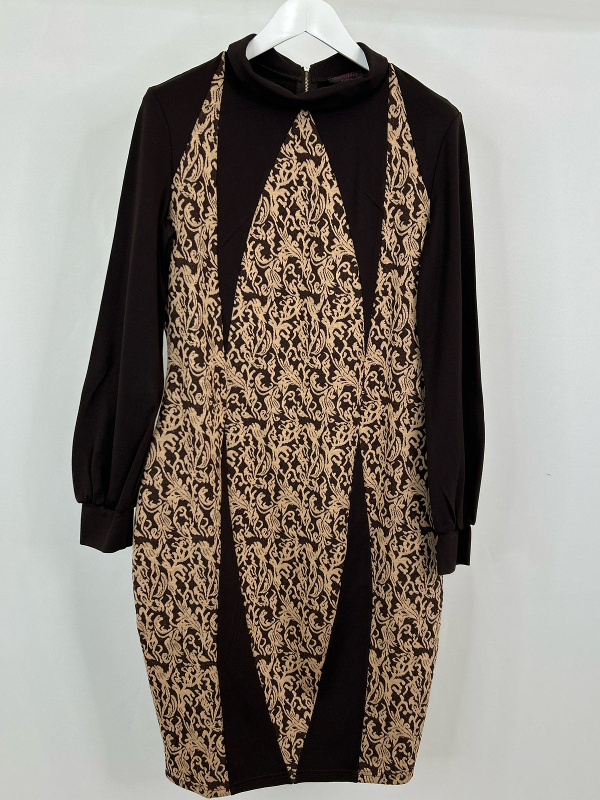 Kayla by Tally Taylor Size 16 Brown Print Women Dress
