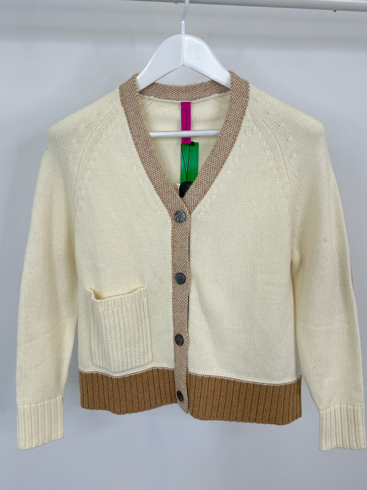 Zaket & Plover Size XS WHITE AND BEIGE Women Cardigan