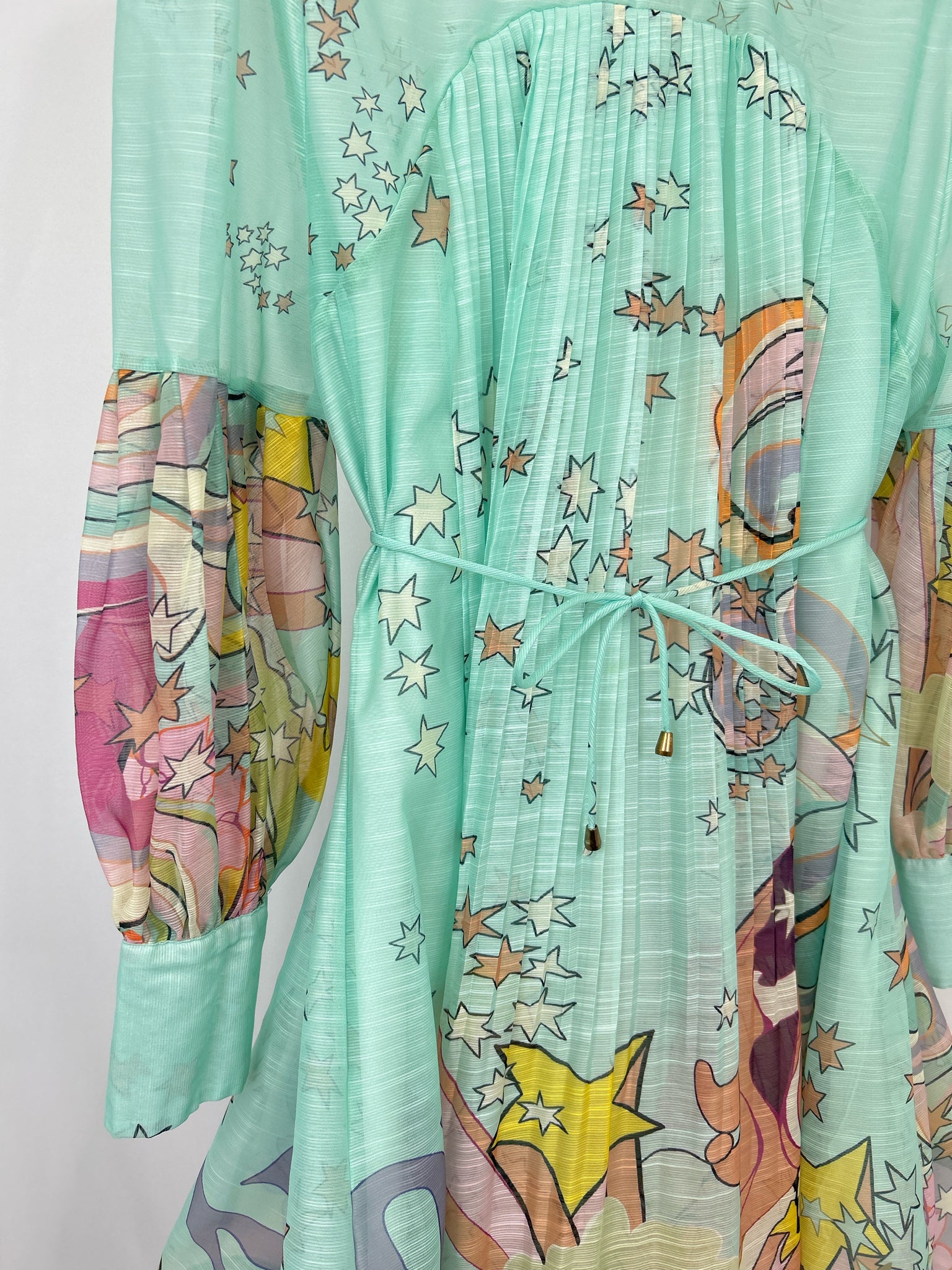 N BY NANCY Size 3X Mint Green Print Women Dress