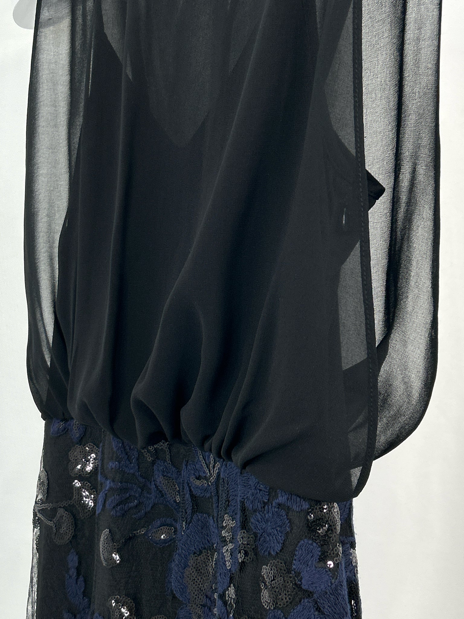 KARL LAGERFELD Size 4 BLACK AND NAVY Women's Dress