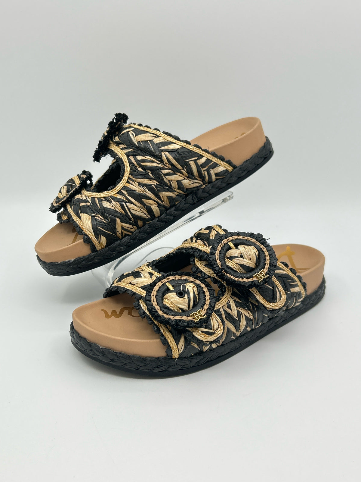 SAM EDELMAN Size 8.5M CREAM & BLACK Women Sandal