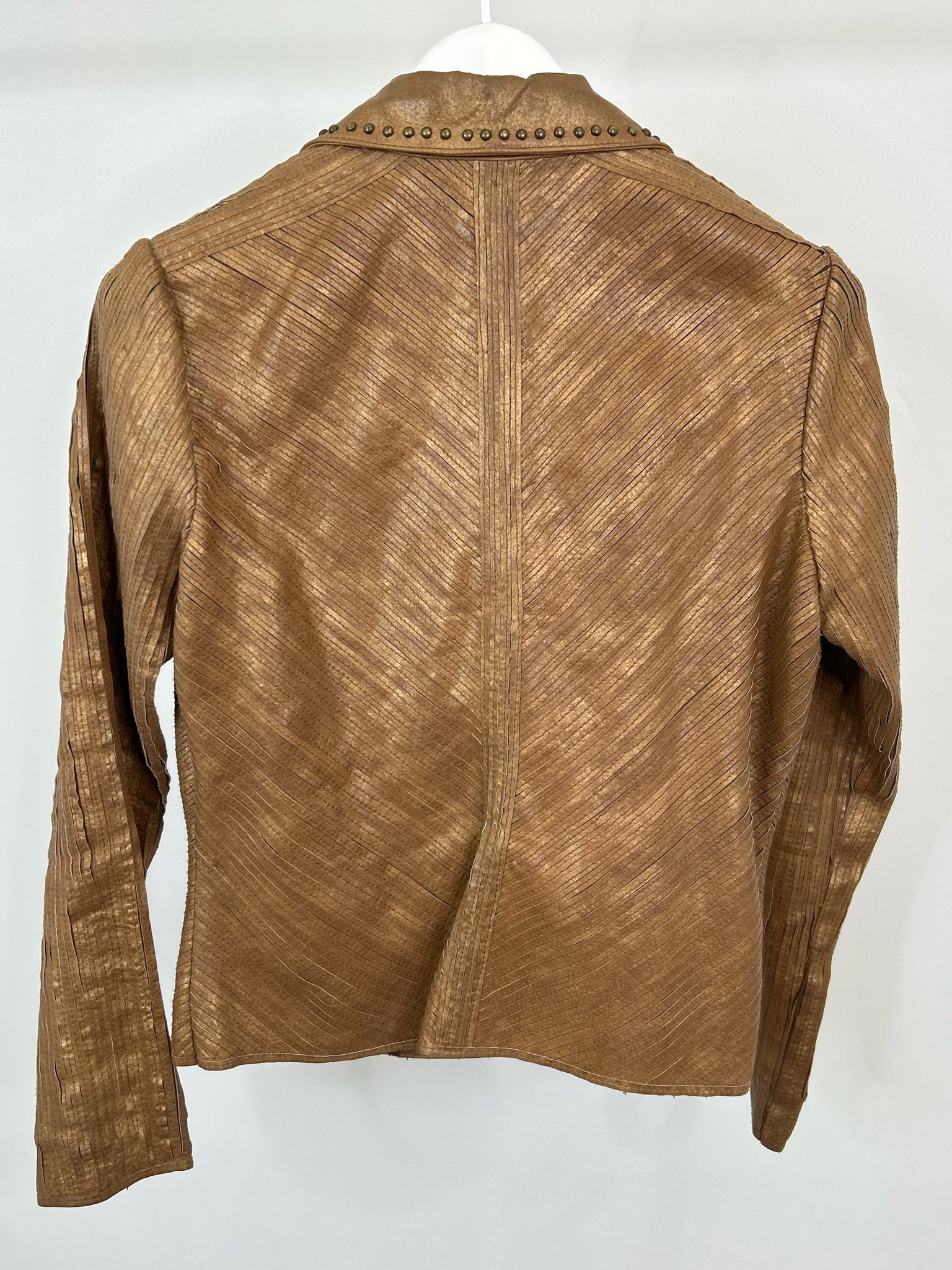 MARGARET GODFREY Size M Bronze Women Leather Jacket