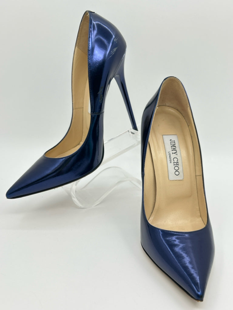 JIMMY CHOO Size 38/8 Blue Women's Pumps