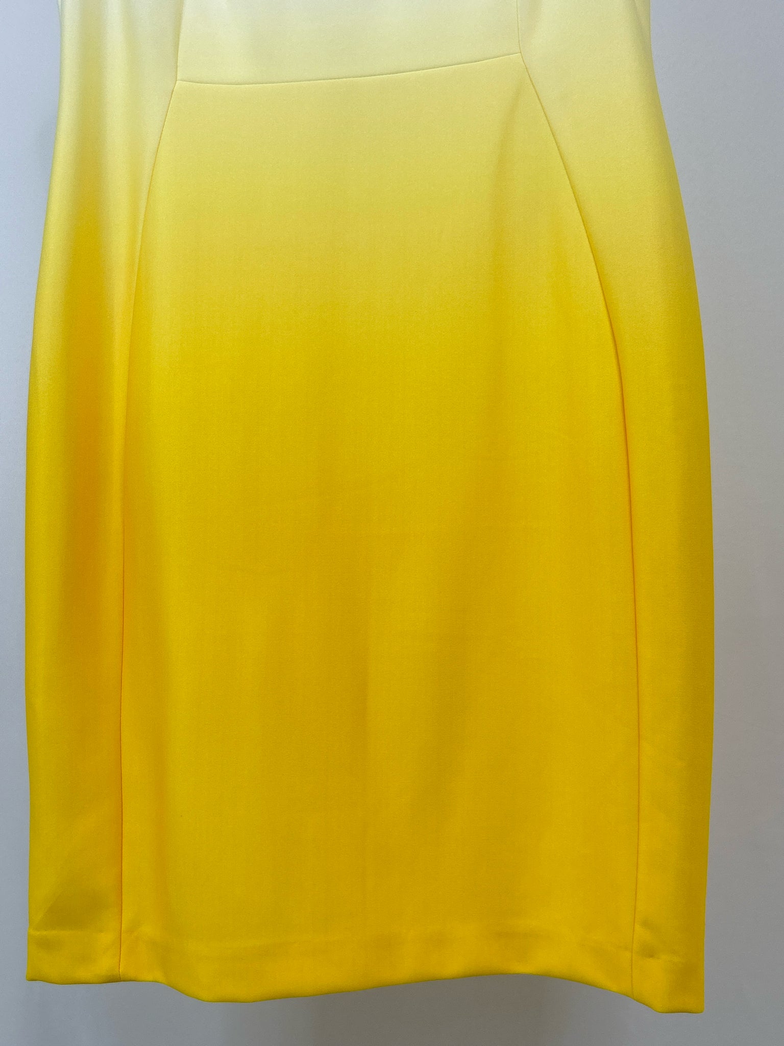 CALVIN KLEIN Size 16 WHITE AND YELLOW Women Dress