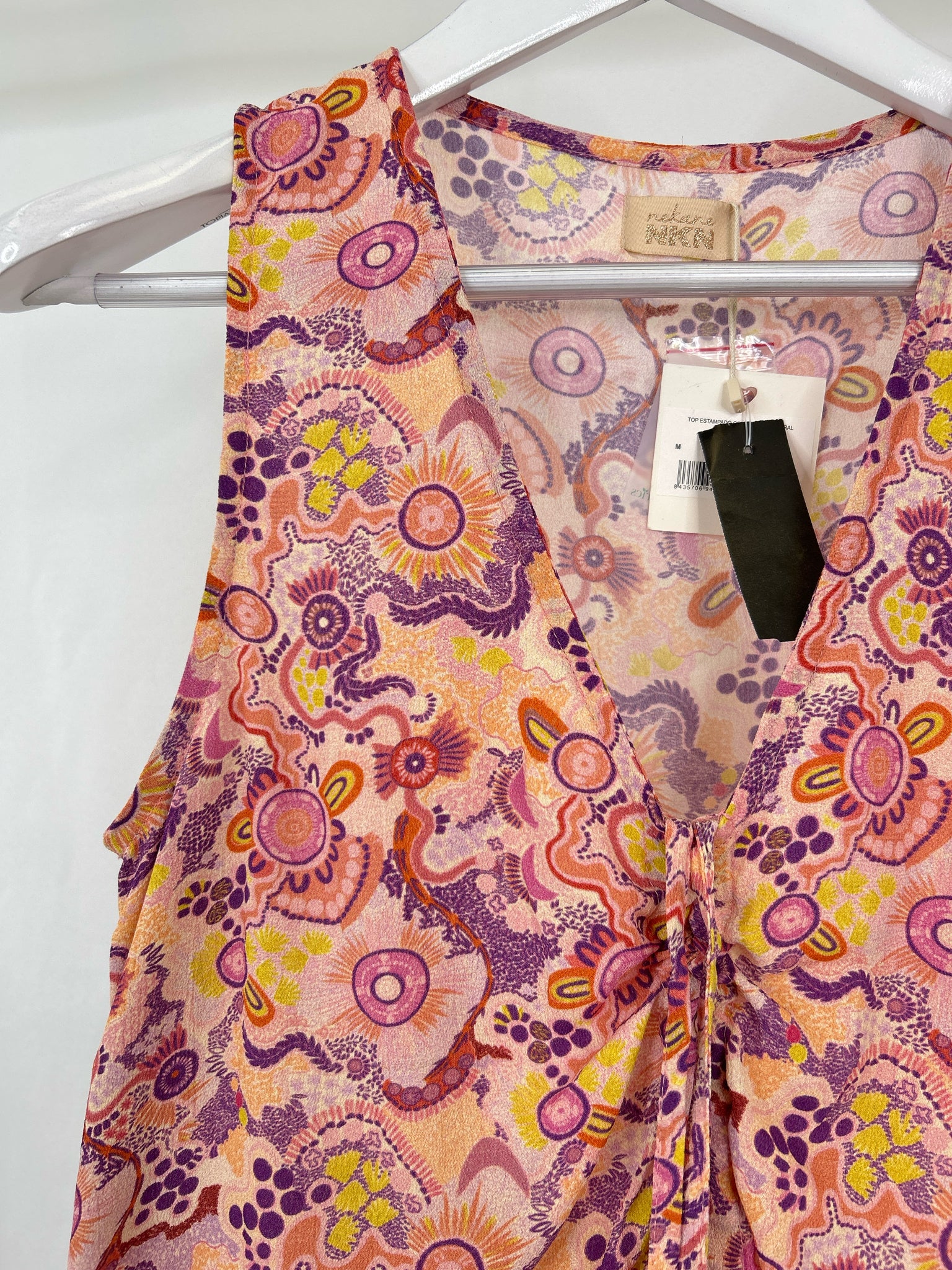 NEKANE NKN NWT Size M Peach Print Women 2-Piece w/skirt