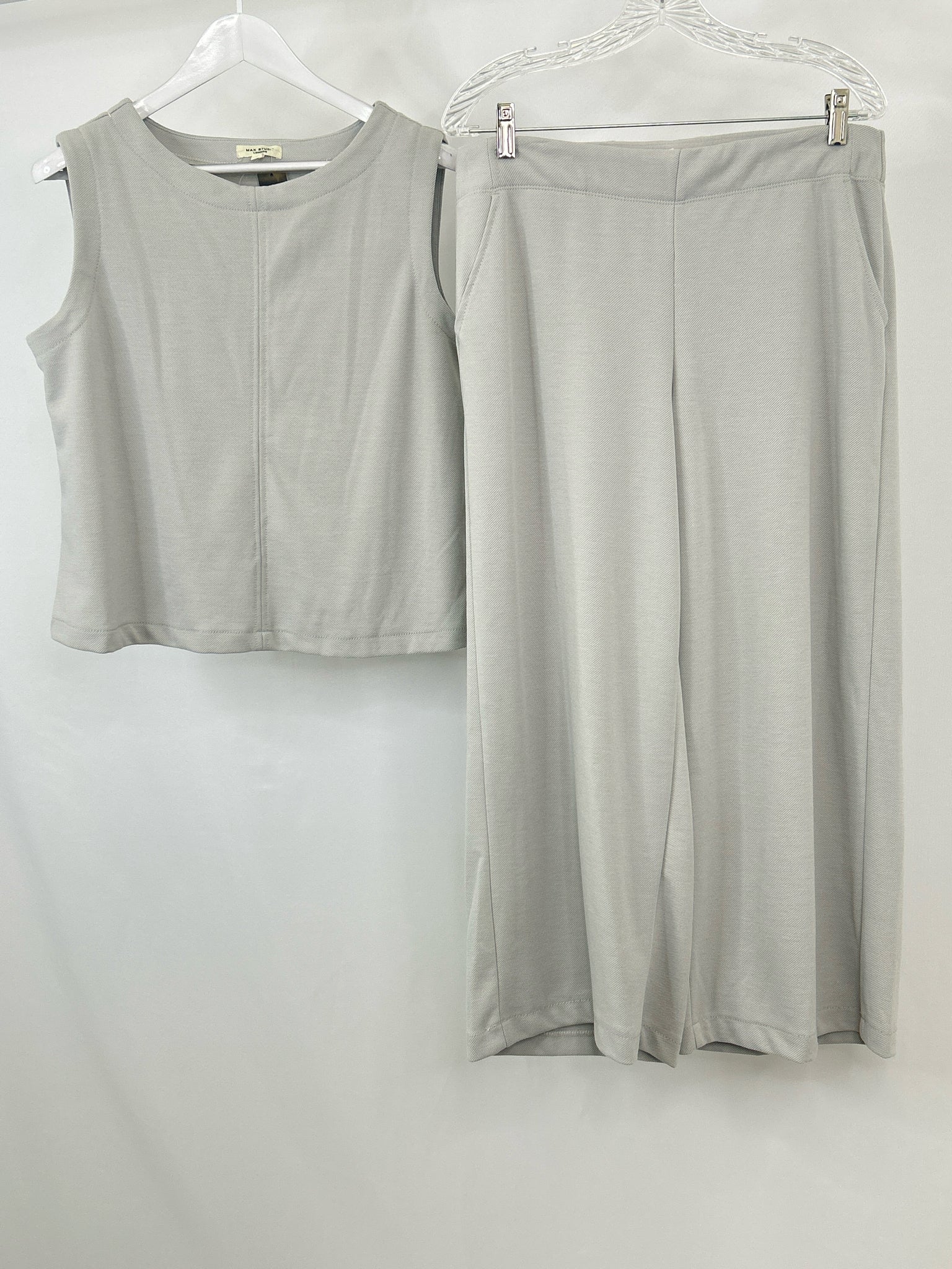 MAX STUDIO Size L Grey Women 2-Piece w/pants