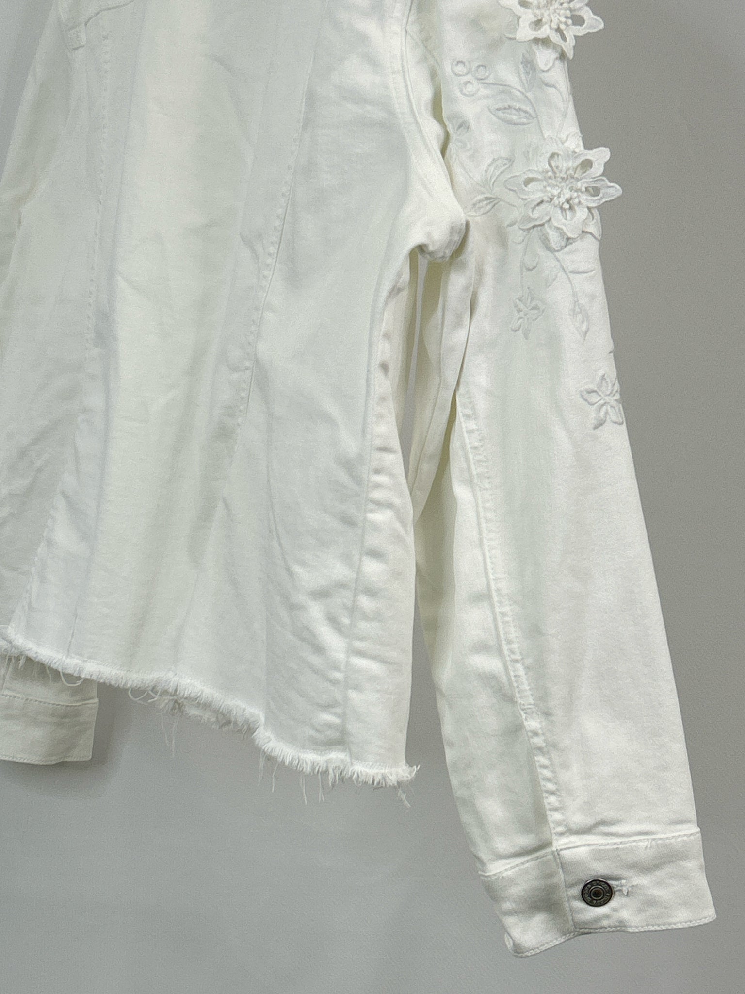 CHICO'S Size XL white denim Women Jacket