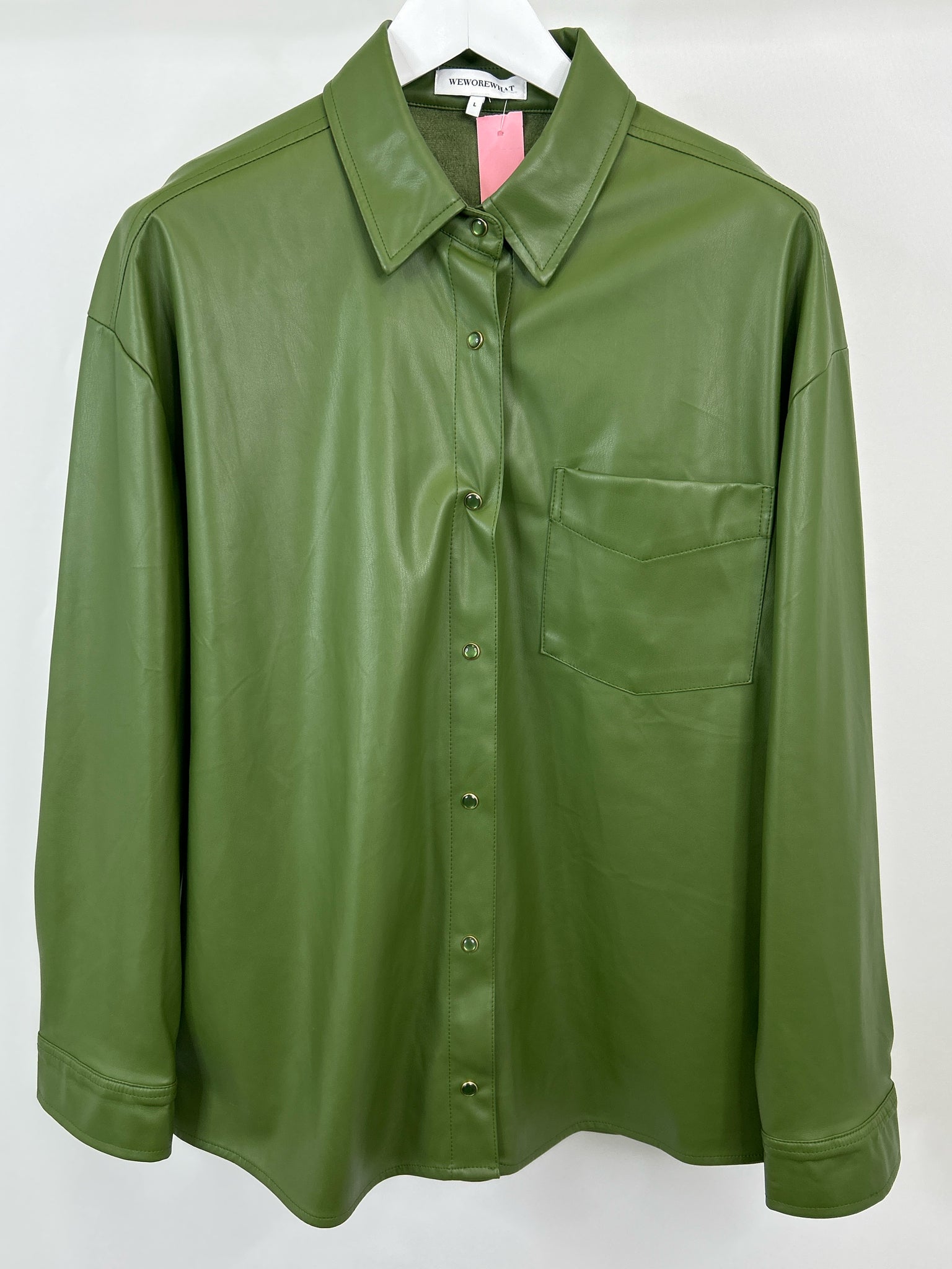 WEWOREWHAT Size L Green Women Shirt