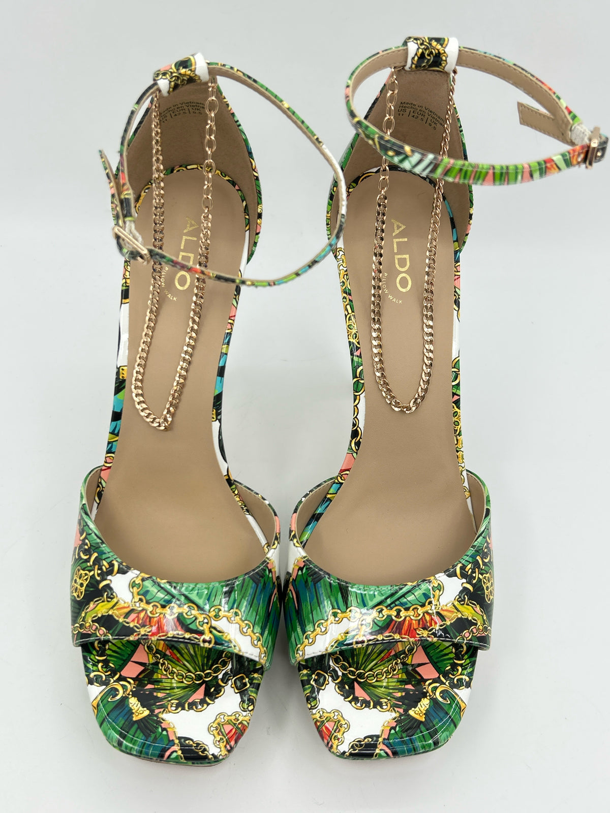 ALDO Size 11 Green Print Women Sandal