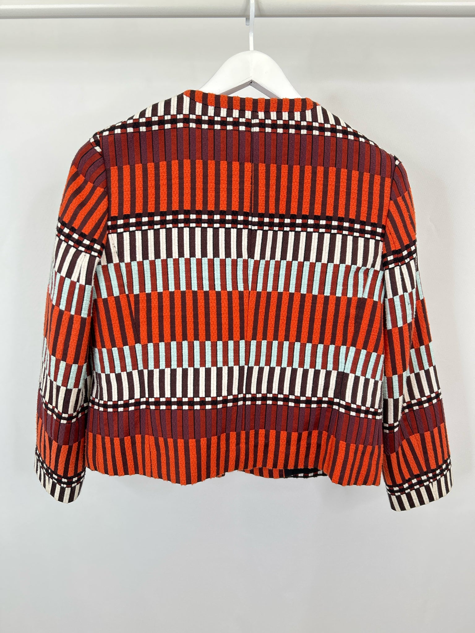ANN TAYLOR Size 4 Orange Print Women Jacket