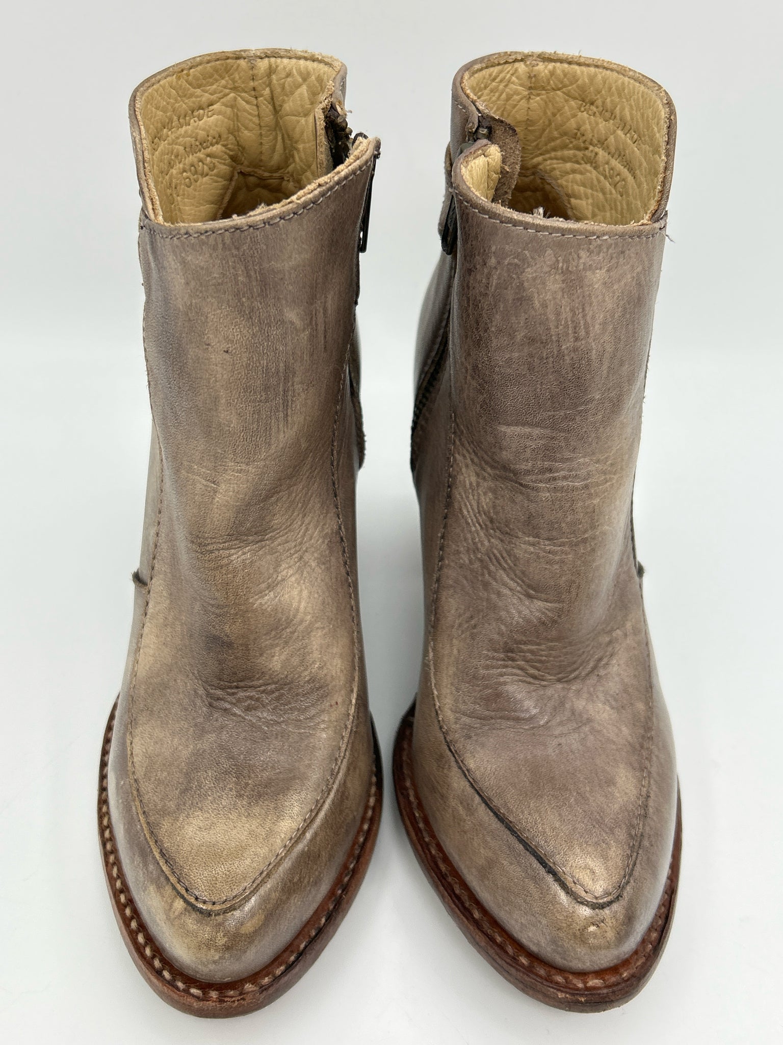 BED STU Size 6.5 Taupe Women Booties