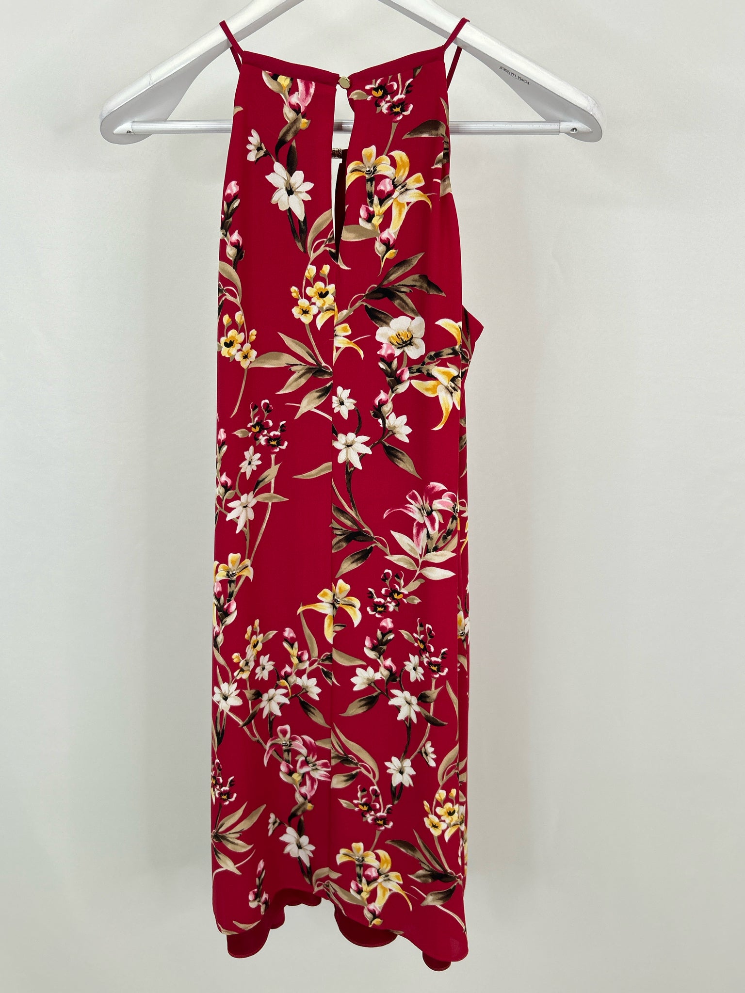 White House Black Market Size SP Red Print Women Dress