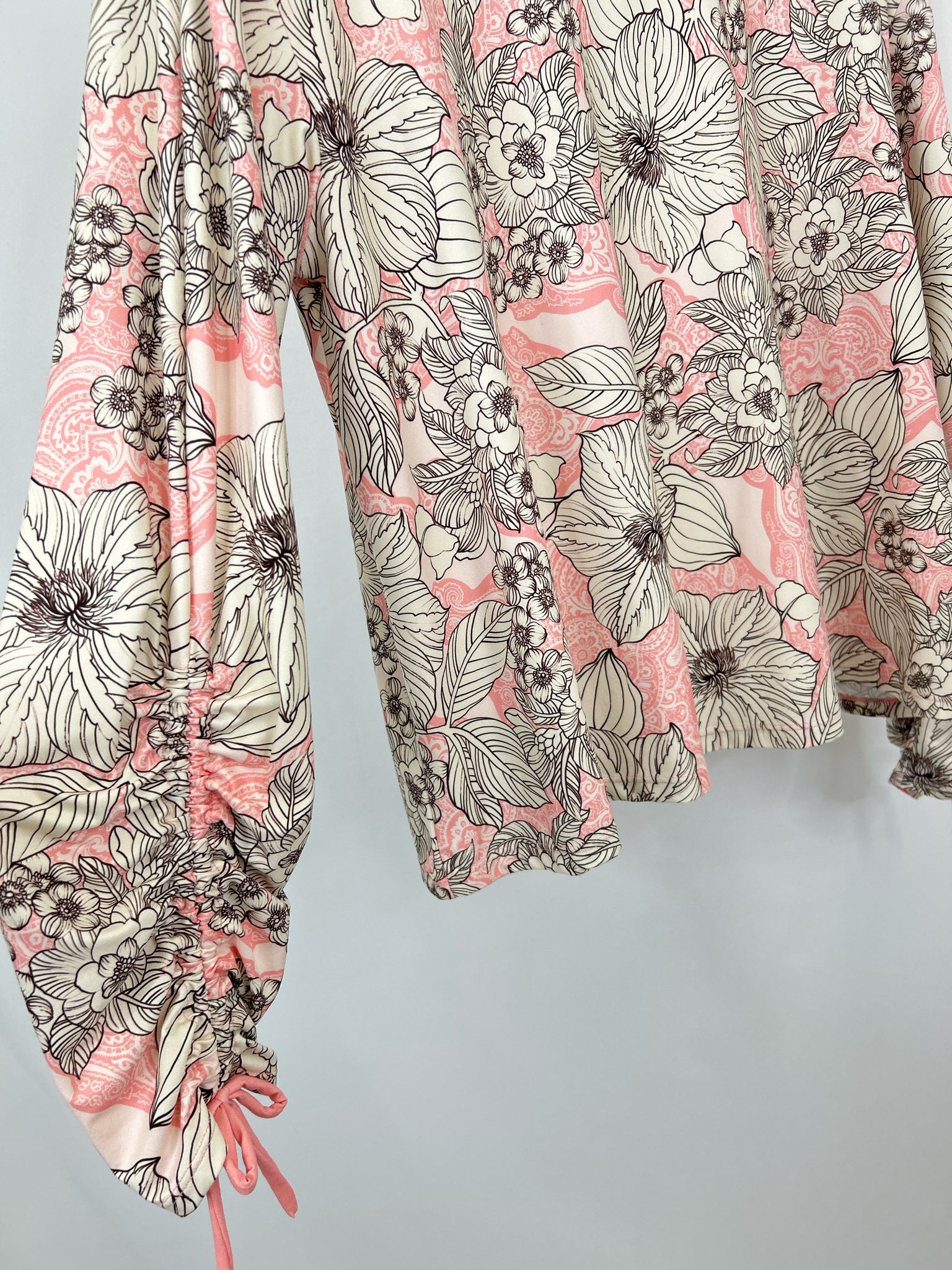 JOHNNY WAS Size XL Pink Print Women Top