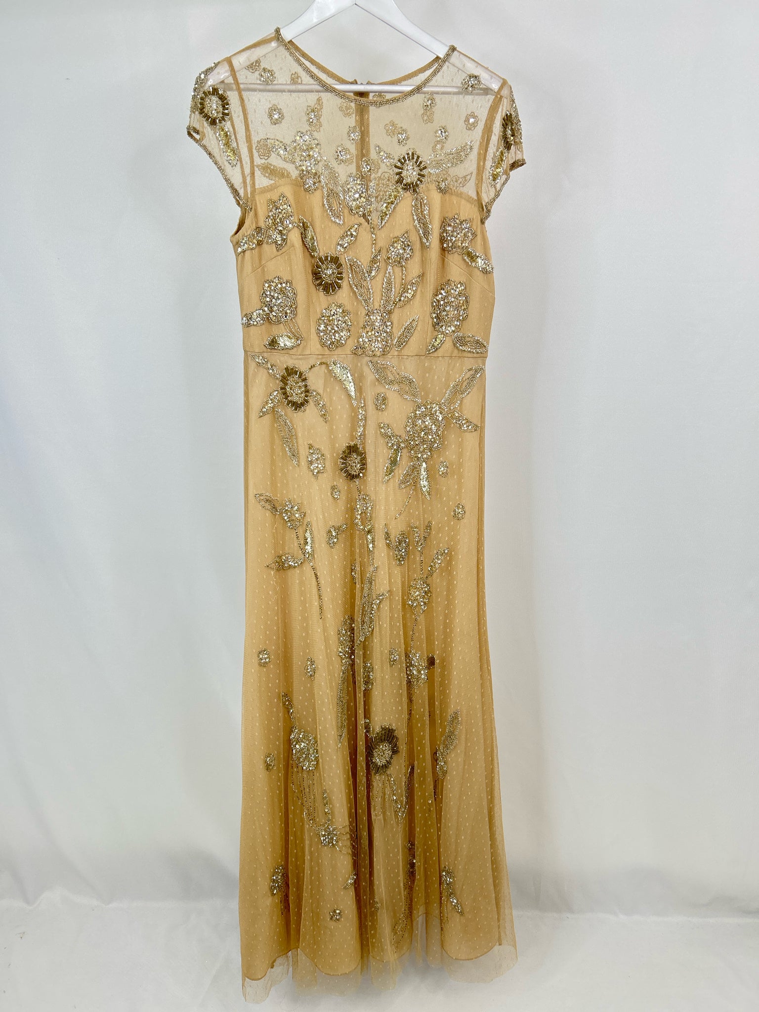 AIDAN MATTOX Size 14 Gold Women Dress NWT