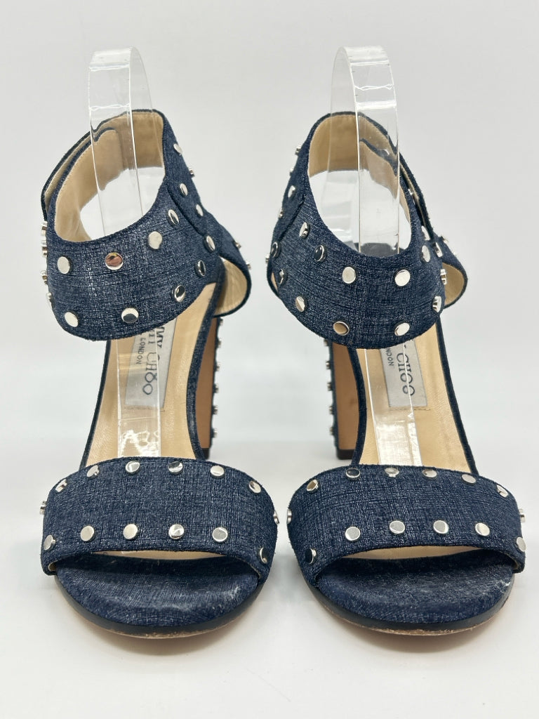 JIMMY CHOO Women Size 40.5 BLUE DENIM Sandal