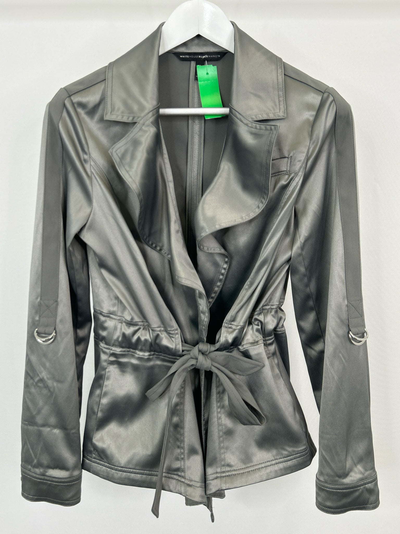 White House Black Market Size 10 Silver Women Jacket