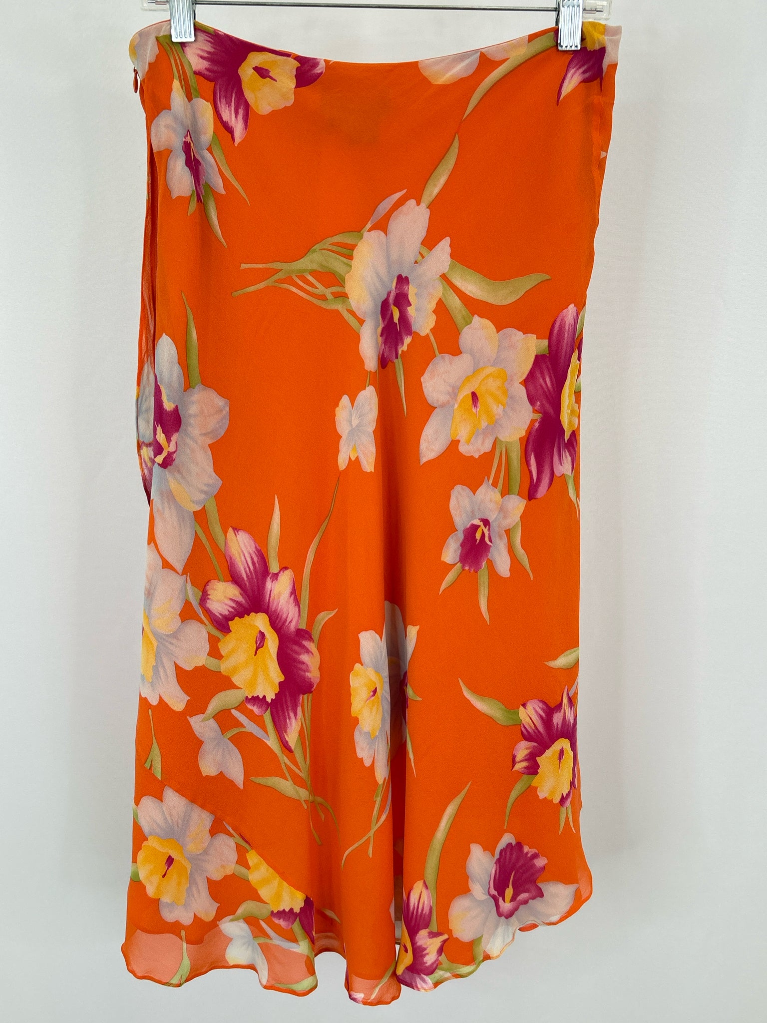 Lauren Ralph Lauren Size 10P Orange Print Women Skirt