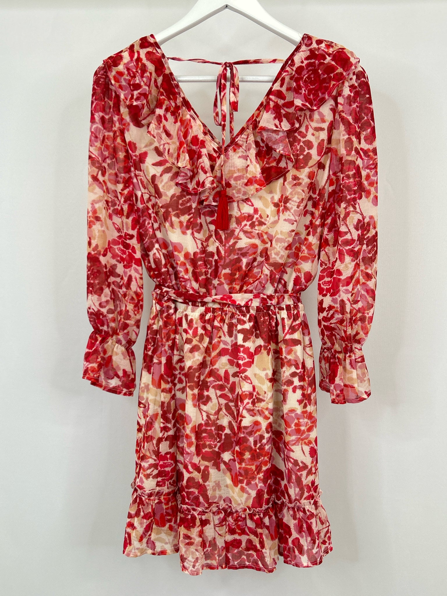 BTFL-Life Size L Red & Pink Women Dress