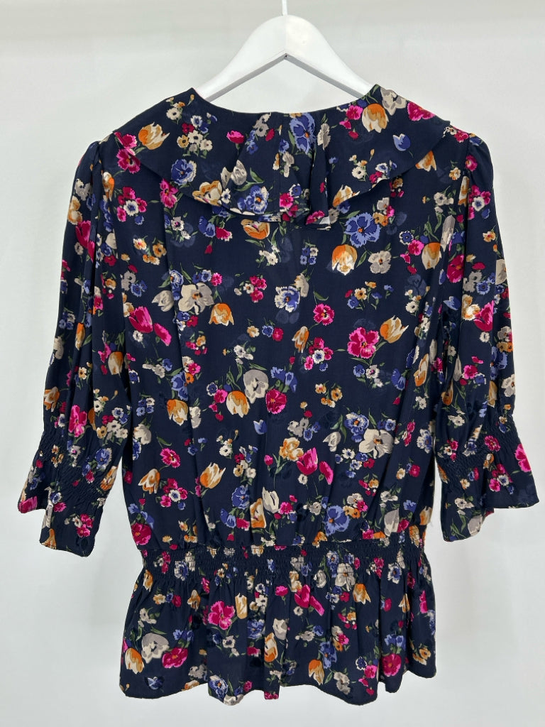 Lauren Ralph Lauren Size L NAVY FLORAL Women's Top