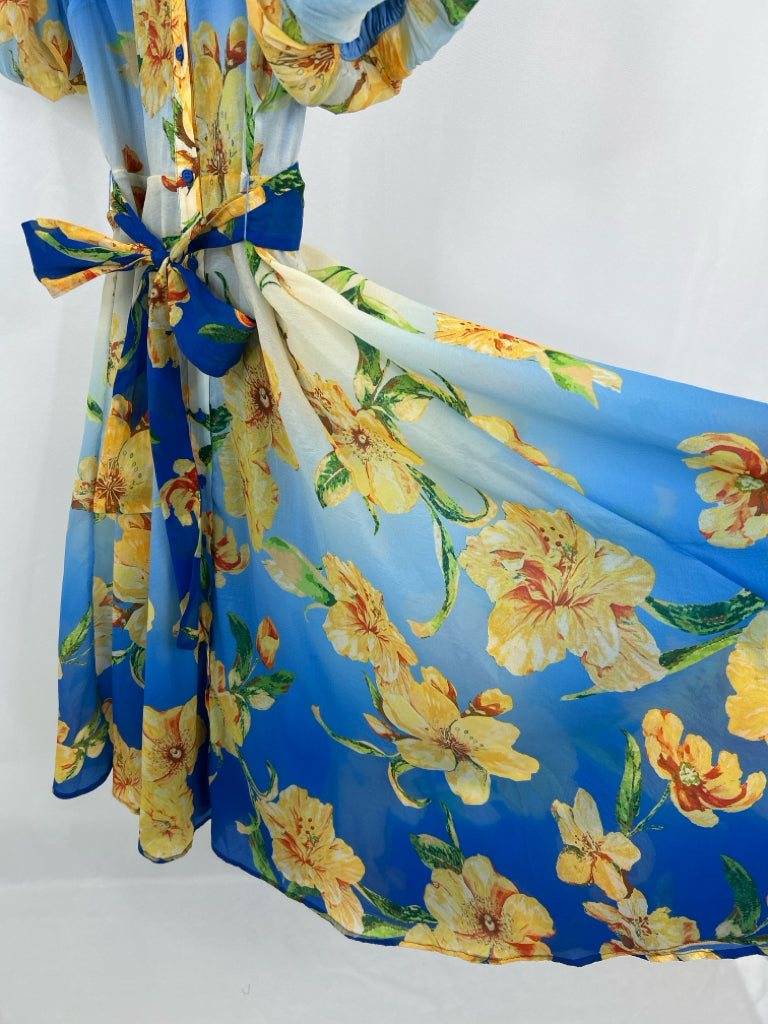 JEALOUS TOMATO Size M BLUE AND YELLOW Women's Dress