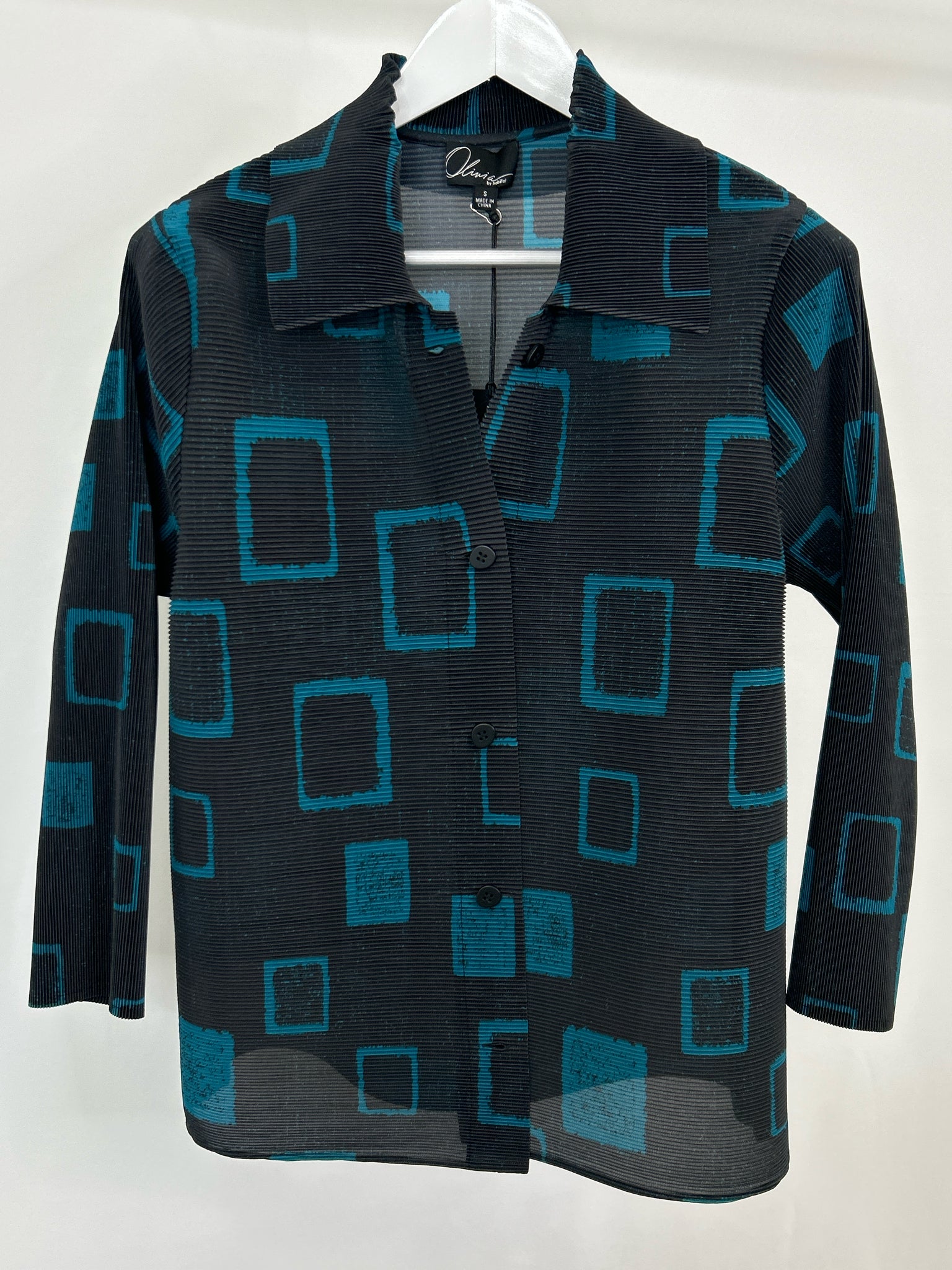 OLIVIA BY HABITAT CLOTHES Size S Black and Teal Women Jacket